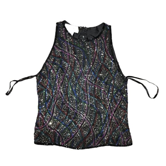 Laurence Kazar Studded Polyester Geometric Top Medium - Picture 4 of 5